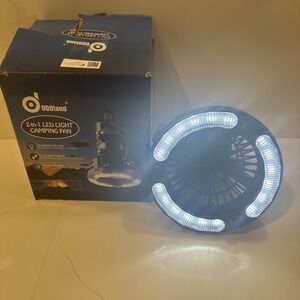Camping LED Light And Fan-Works Perfectly.  Takes 2 D Batteries